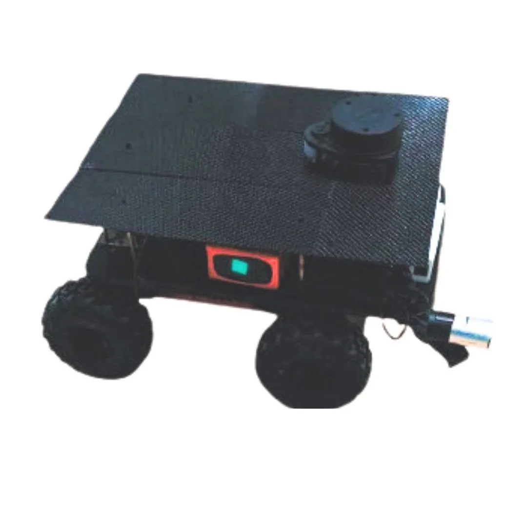 UGM-504 unmanned ground rover with solar panel top, rugged wheels, and roof-mounted lidar