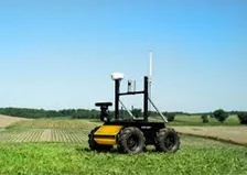 Annotated AI compute-and-camera module of the UGM-504 unmanned ground vehicle